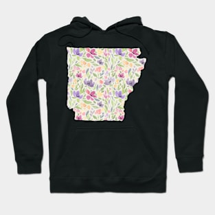 Arkansas Silhouette Florals Hoodie